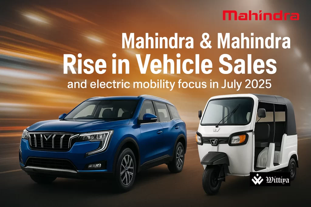Representative image showing Mahindra & Mahindra’s growth in utility vehicle and electric vehicle sales in July 2025