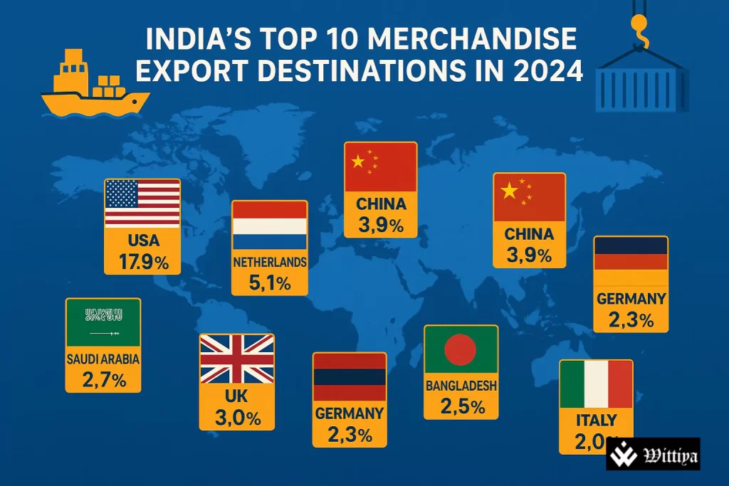 India’s top 10 merchandise export destinations in 2024