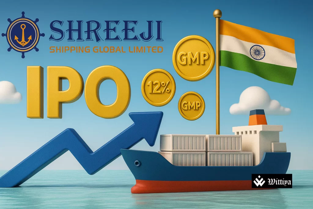 Shreeji Shipping Global IPO Day 1 showing grey market premium and subscription status
