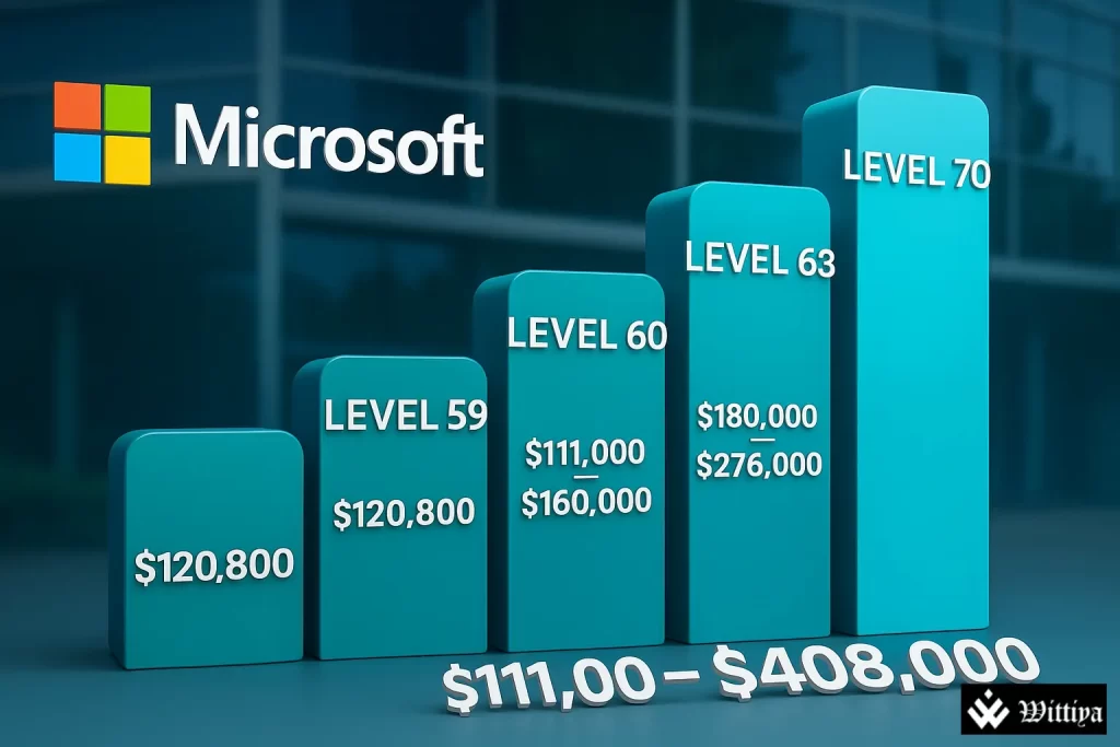 Microsoft salary levels revealed: engineers start at $83,000 and can reach $408,000 plus stock awards. Full breakdown of compensation and career levels.