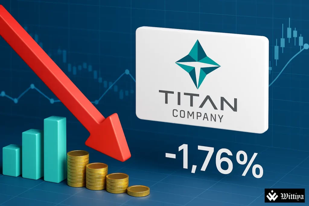Titan Company shares slip slightly despite strong Q1FY26 results, with 34% profit growth and revenue rise across segments.