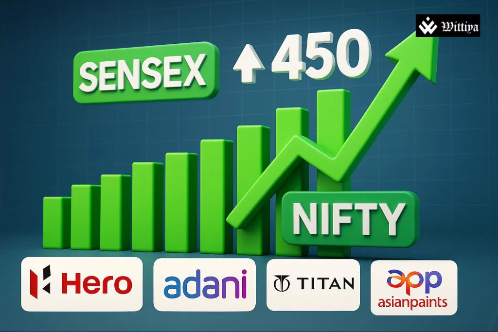 Sensex Rises 450 Pts Amid Tariff Jitters